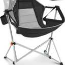 KingCamp Hammock Camping Chair, Swinging Portable Folding Camp Chairs for Adults Max 400lbs Heavy Duty Foldable Oversized Rocker with Aluminum Alloy Frame Cup Holder for Outdoor Beach Patio Sport (Black)