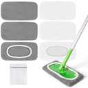 5 Pack Reusable Mop Pads Compatible with Swiffer Sweeper Mop, Washable Wet Pads Refill, Dry Sweeping Cloths, Microfiber Pads for Mopping Floors (Gray, White)