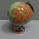Rely+ 6" Light Green Earth Globe for Desk & Office Decor 6-inch Classy Desktop World Rotating Globe with Silver Stand (NOT PLASTIC!) Perfect for Bookshelf and Table - Unique Men's Office Decor Gifts
