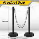 4 Sets Plastic Stanchion Set Traffic Delineator Post Cones with Fillable Base 6.6 ft Plastic Chain and S Hooks Crowd Control Parking Barrier for Traffic Caution Parking Lot Construction Roads (Black)