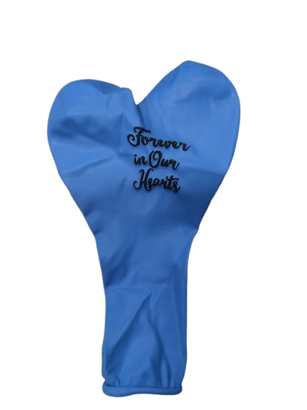 Heart Balloons Blue Forever in Our Hearts