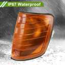 No.1248260943 Corner Signal Light Cover for Mercedes-Benz W124 1984-1996 Waterproof Yellow Left Corner Light Lamp Lens Plastic 1 Pc