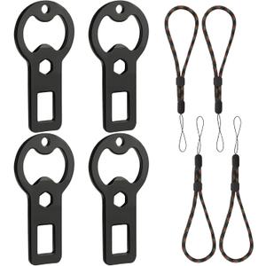 Portable Metal Bottle Opener Keychain | 4-Pack Flat Beer Bottle Openers with Lanyard for Outdoor Enthusiasts, Dog Owners & Friends | Ideal for Kitchen, Bar & Parties