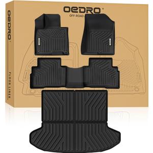 OEDRO Floor Mats Fit for 20232026 Kia Sportage Hybrid (Not for PHEV), All Weather TPE Car Liners Custom Fit Sportage Hybrid EX, S, LX, SX, X-Line Accessories, 1st and 2nd Row with Cargo Liner