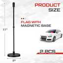 2 Pcs Magnetic Flag Holder for Car 10.4 Inch Flag Poles with Magnetic Base Mount for Trucks Vehicles Flagpole Supplies(Spring Pole)