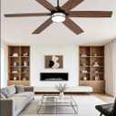 Fanbulous 60 Inch Ceiling Fans with Lights, Farmhouse Large Ceiling Fans with Remote, Black&Brown Modern Ceiling Fan with LED Light, Quiet DC Motor for Living Room, Bedroom, Kitchen, Indoor