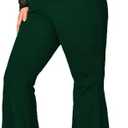 Plus-Size Casual Pants for Women high-Waisted Bell Bottoms Yoga (Green)