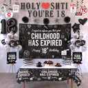 18th Birthday Decorations For Boys Includes Banner, Backdrop, Tablecloth, Latex Balloons, Foil Balloons, Cake Topper, Cupcake Toppers & Hanging Swirls