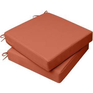 AAAAAcessories Outdoor Seat Cushions for Chairs, Waterproof, Fade-Resistant, 19" x 19" x 3", Patio Furniture Replacement Cushions, Set of 2, Rust