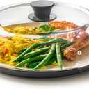 Le'raze 10inch Glass Microwave Splatter Cover for Food - 100% Food Grade BPA & Lead Free - Dishwasher Safe - Cookware & Bakeware Serving Dish Plate Mess Guard Lid with Easy Grip Silicone Handle Knob