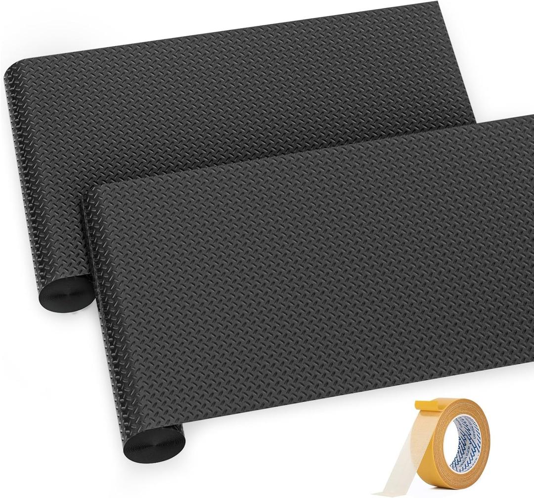 2Rolls 4x10FT Garage Floor Mat, Garage Floor Roll for Under Car, Golf Cart Parking Mat, Diamond Plate Rubber Motorcycle Mat, Non-Slip Floor Protector for Garage Warehouse Trailer