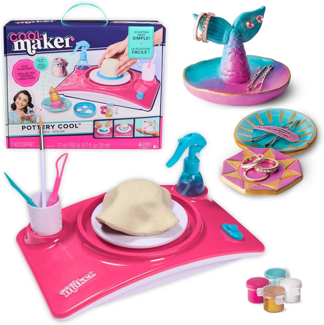 Cool Maker, Pottery Studio, Air-Dry Clay Pottery Wheel Sculpting & Craft Kit, Arts and Crafts Kids Toys for Ages 8 and up