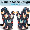 Miracu Oven Mitts Set, Cute Chicken Gifts for Chicken Lovers, Funny Kitchen Decor, Rooster Gifts for Women Mom Her Lady Owner - Bday, Mothers Day Baking Accessories Stuff, Cooking Themed Present Idea