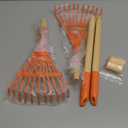 Kids Rakes, 2 Pieces 31" Heavy Duty Lawn Tool for Leaves, Child Size, Plastic Head & Wooden Handle, Gardening Tools for Boys Girls Gifts Age 3 Year Old and Up (Orange)