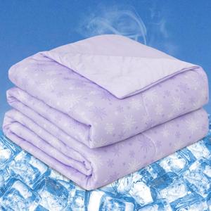 OIGAE Cooling Comforter, Japanese Q-Max 0.45 Double Sided Cooling Blankets for Hot Sleepers & Night Sweats, Lightweight Breathable Summer Quilts for Bed, Travel, Camping, Purple, Twin 60" x 80"