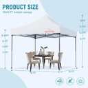 Benass 10x10 Heavy Duty Commercial Pop Up Canopy, Silver White