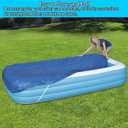 Rectangle Pool Cover, Fits 120 in x 72 in Inflatable Rectangular Pool Cover for Above Ground Pool, 10 ft Swimming Pool Cover with Elastic Cord, Wind Dust and Rainproof Outdoor Family Pools Cover