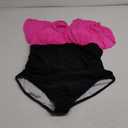 Blooming Jelly Women's Plus Size Swimsuit One Piece Bathing Suit Tummy Control Mesh V Neck Maternity Swimwear (X-Large, Hot Pink and Black)