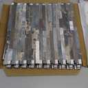10 Sheets Peel and Stick Backsplash PVC Wall Tile,for Kitchen Backsplash (Dented Wood with Metallic Silver)