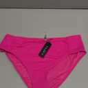 Women Full Coverage Bikini Bottoms - Mid Rise Bathing Suit Ruched Swim Bottom Swimsuit Swimwear (Medium, Pink)