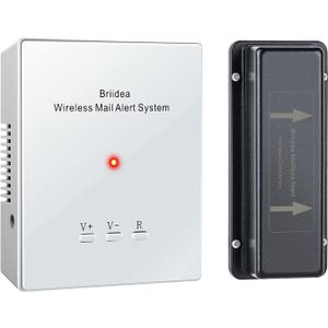 Mailbox Alarm, Briidea 500ft Wireless Mailbox Alert with LED Light Flashing and Sound Reminders