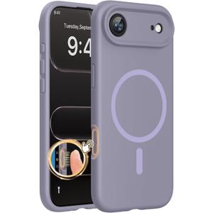 Miracase Magnetic for iPhone Air Case, Compatible with MagSafe, Integrated Silicone Camera Control Cover, 3.0mm Thicken Shockproof Drop Protection Phone Case for 17 Air,Lavender Gray