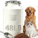 Large 304 Metal Dog Food Storage Container 48LB /45 Qt, Stainless Steel Airtight Pet Food Containers with Lid & Scoop, Pet Food Bin for Dogs, Cats and Dry Food Storage Keep Fresh