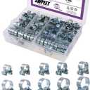 Swpeet 120Pcs 10 Sizes Zinc Plated Mini Fuel Injection Line Style Hose Clamp Assortment Kit Perfect for Automotive, Agriculture, Plant & Construction