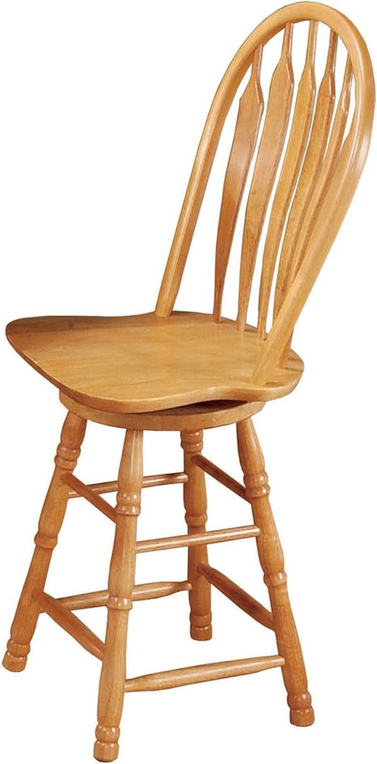 Sunset Trading Selections 24" Counter Height Swivel Barstool, Light Oak