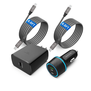 45W USB-C Charger, 2-Pack 45 Watt Samsung Super Fast Charger Type C PPS Wall/Car Charger for Samsung Galaxy S24 Ultra/S24+/S23 Ultra/S23+/S23/S22 Ultra/Note 10+, Galaxy Tab S9 with 2X 6.6ft Cable