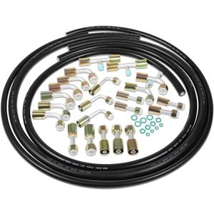 Air Conditioning Hose and Fitting Kit Includes 6.5ft #6#8#10 AC Hoses and #6#8#10 AC Fittings Universal for Automotive and Residential A/C Systems, Replace for AC.121.001