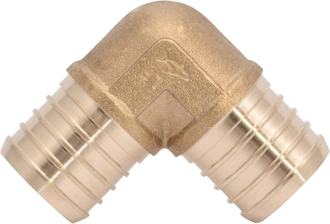 SharkBite 1-1/4 Inch Crimp 90 Degree Elbow, Brass Plumbing Fitting, PEX Pipe, PE-RT, UC0235