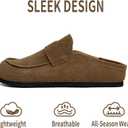 Suede Clogs for Women Genuine Leather Mules with Tassel Fringe Comfort Cork Foot bed Women's Slip On Casual Shoes Closed Round Toe Slides with Arch Support, 8