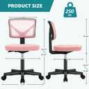 OLIXIS Armless Home Office Chair, Ergonomic Small Desk Chair, 1 Pack