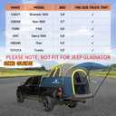 Truck Bed Tent with Awning 5.5' ~ 5.8' Easy Set Up Umburato Pickup Truck Tents for Camping, Waterproof, for 2-3 Person, Chevy, Dodge, Ford, GMC, Navy Blue & Lime