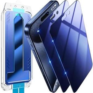 Uyiton Eye Protection for iPhone 15 Pro Max Privacy Screen Protector, [Zero Bubble] Shatterproof Anti-Spy Full Coverage [Anti-Blue Light] 9H Private Tempered Glass Screen Cover [Single Pack]