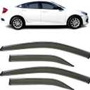 4Pcs Window Visor Deflectors Rain Guards for Honda Civic 2016-2021 Chrome Trim