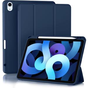 Akkerds Compatible with iPad Air 11 Inch Case 7th/6th Generation (M3/M2) 2025/2024, for iPad Air 5th/4th Generation Case 10.9 Inch 2022/2020 with Pencil Holder[Auto Sleep/Wake], Navyblue