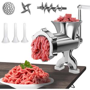 Manual Meat Grinders, large aluminum alloy molino para moler carne, efficient multi-function hand crank meat grinderfor Fresh Ground Beef,chicken sausage and spice
