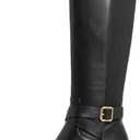 Women's Knee High Boots Round Toe Chunky Block Heel Comfortable Long Tall Boots for Women Side Zipper Elastic Casual Fashion Riding Boots (7, Black)