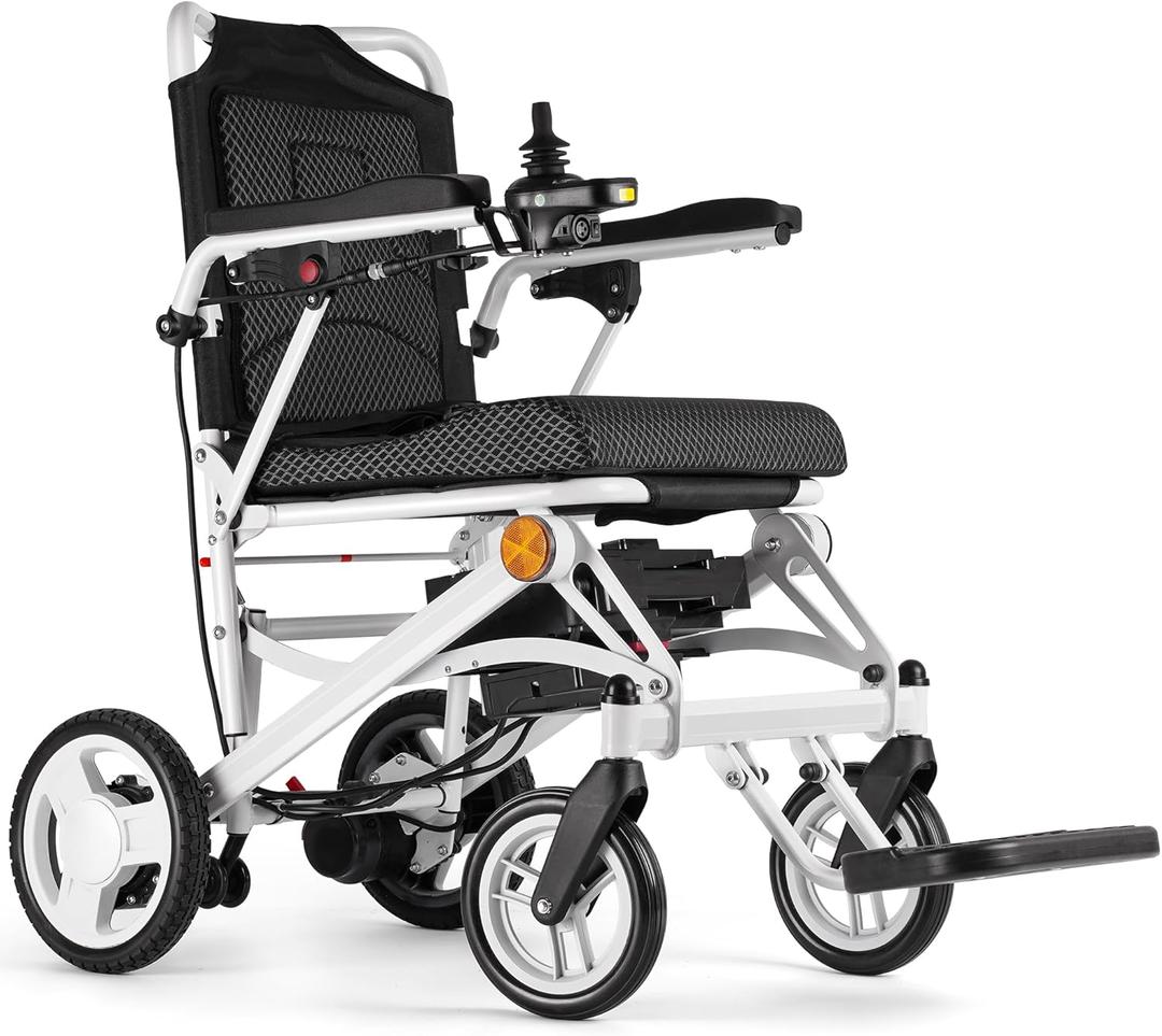 Lightweight Electric Wheelchairs for Adults Foldable Only 35lbs, White