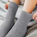 6 Pairs Womens Fuzzy Socks Winter Warm Soft Cozy Fluffy Microfiber House Sleeping Slipper Socks Christmas Gifts (Multicolor 05)