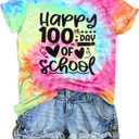 100 Days of School Shirt for Women Teacher T Shirts Back to School Inspirational Tee Tops (XL)
