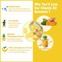 Vitamin B2 Gummies Riboflavin for Men Chewable B2 Vitamins for Adults with B Complex Turmeric Extract for Digestive Comfort,Nervous System Support, Vegan, Sugar-Free, Pineapple Flavor,60 Count