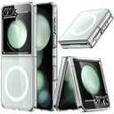 JETech Magnetic Case for Samsung Galaxy Z Flip 5 Compatible with MagSafe Accessories, Transparent Hard PC Protective Phone Cover, Anti-Scratch (Clear)