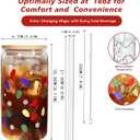 2 x 1 Pc Color Changing Christmas Cup with Lid, 18 Oz Christmas Gifts Cute Glass Cups, Coffee Cups Drinking Glasses Reusable Travel Coffee Mug for Xmas Party Gift