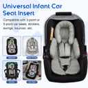 Baby Car Seat Head Support for Doona Stroller, Thickened Infant Carseat Head Support with 3 Strap Covers, Reversible Car Seat Insert for Newborn, Baby Car Seat Cushion with Filled Natural Cotton