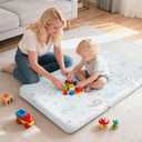 Trifold Pack and Play Mattress, 38"x26" Dual-Sided Memory Foam Pack N Play Mattresses for Baby Toddlers, Foldable Portable Travel Crib Mattress for Pack N Play, Digit Pattern