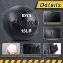 Lunmon Soft Wall Medicine Ball for Exercise Fitness Slam Weighted Med Ball with Non Slip Grip for Slamming Workout Strength Conditioning Core Training Lunge and Partner Toss, 15 lb