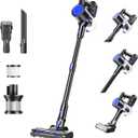 OLIXIS Cordless Vacuum Cleaner, Rechargeable Upright Cleaner with Flexible Steering, Extendable Wand, LED Headlight, 3 Brushes & Wall Mount, Handheld Vacuum for Hardwood Floor Home Cleaning